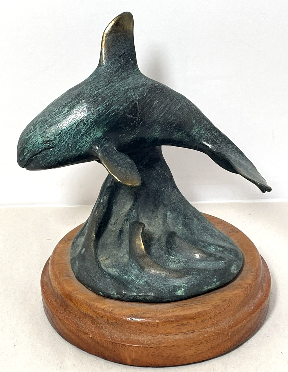 1985 Signed Atha Bronze #59/380 Orca Christmas Sculpture Frank Russell Company